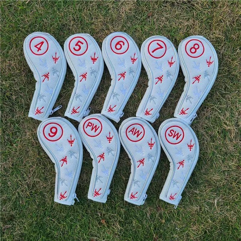 ヘッドカバー シャーク顔デザイン番号付きアイアンカバー