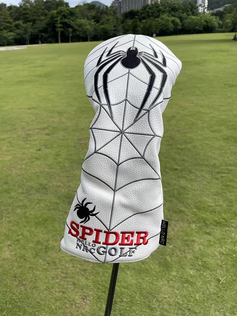 ヘッドカバー 蜘蛛の巣デザイン ウッドカバー