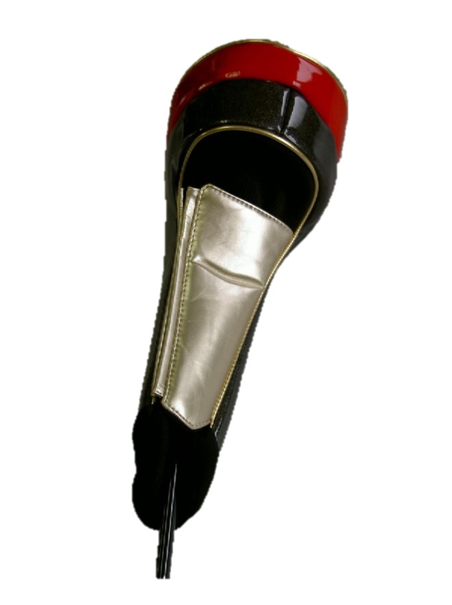 ヘッドカバー 高級合成皮革ドライバーカバー 四六〇cc対応 磁石式 黒赤