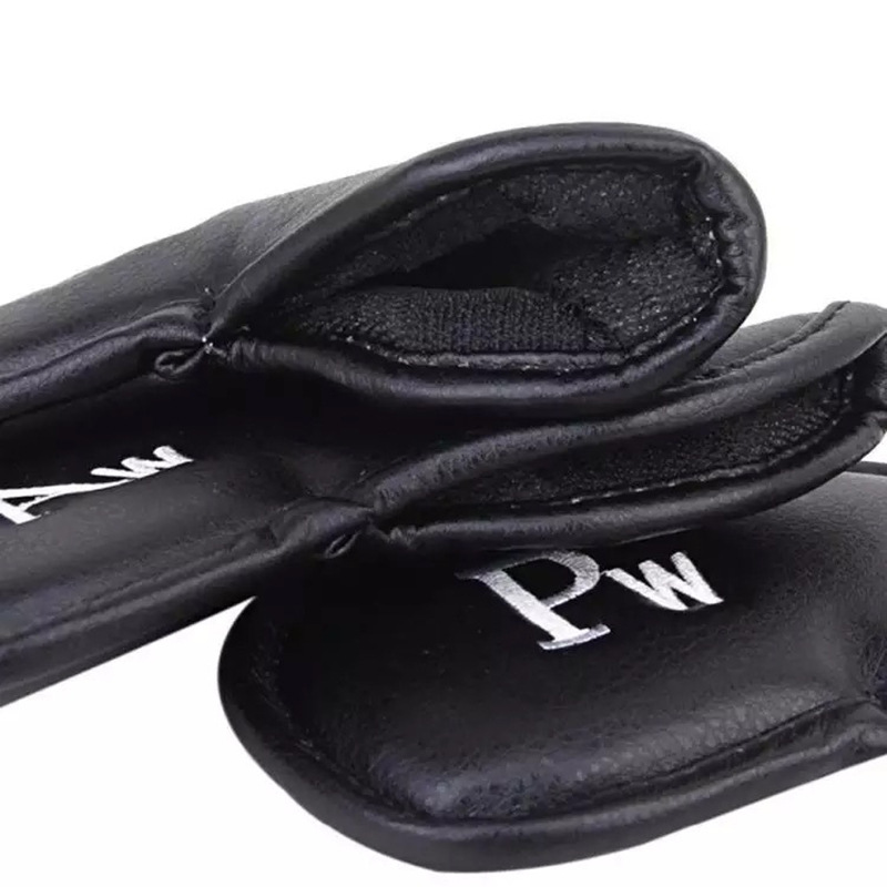 ヘッドカバー 番手刺繍入り本革調アイアンカバー十二個組