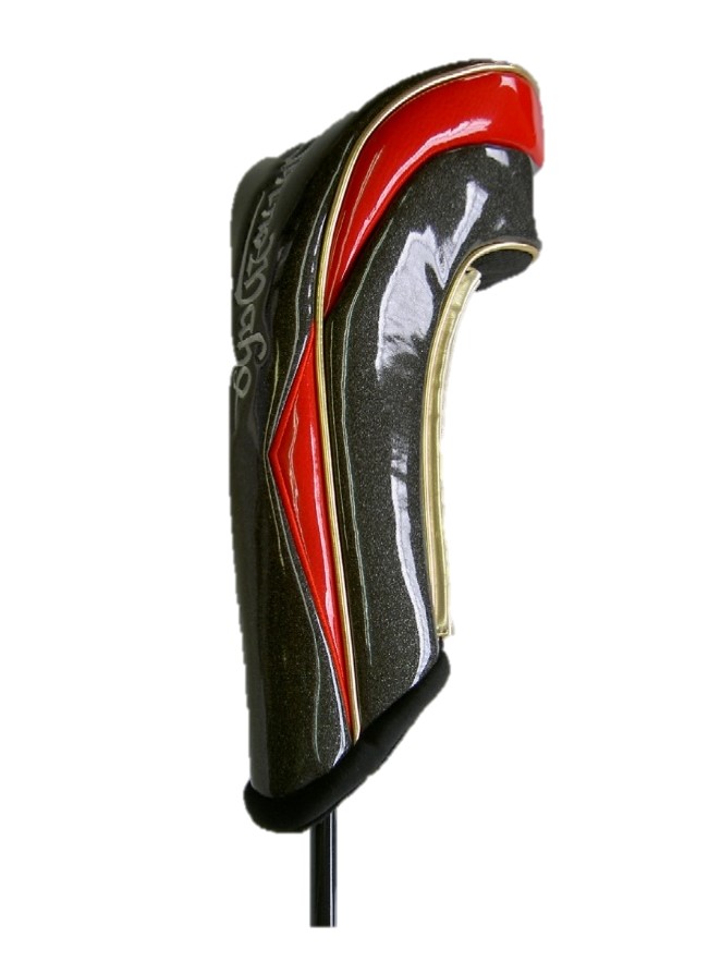 ヘッドカバー 高級合成皮革ドライバーカバー 四六〇cc対応 磁石式 黒赤