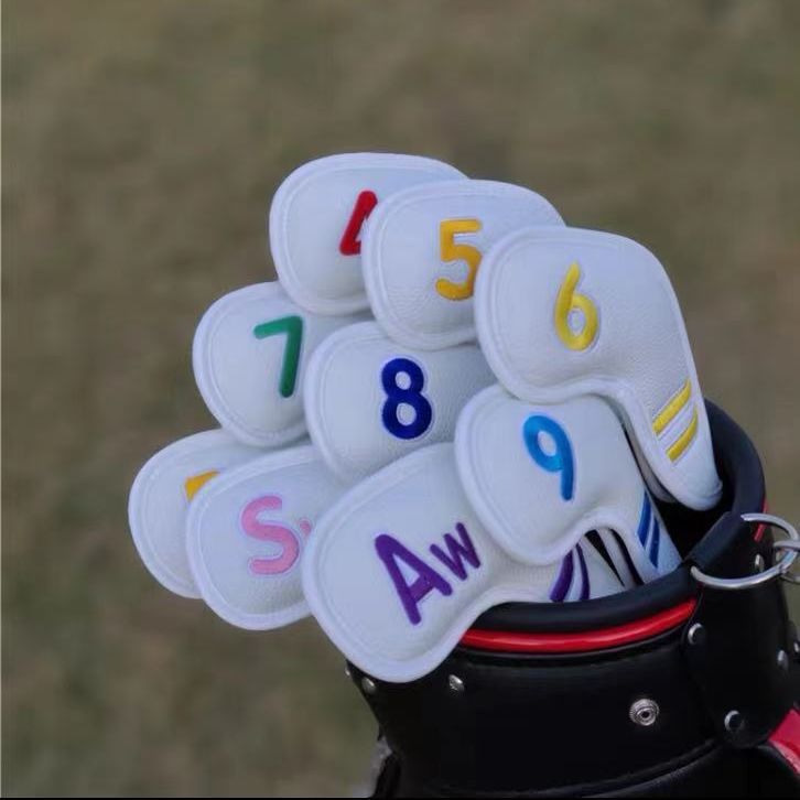 ヘッドカバー シャーク顔デザイン番号付きアイアンカバー