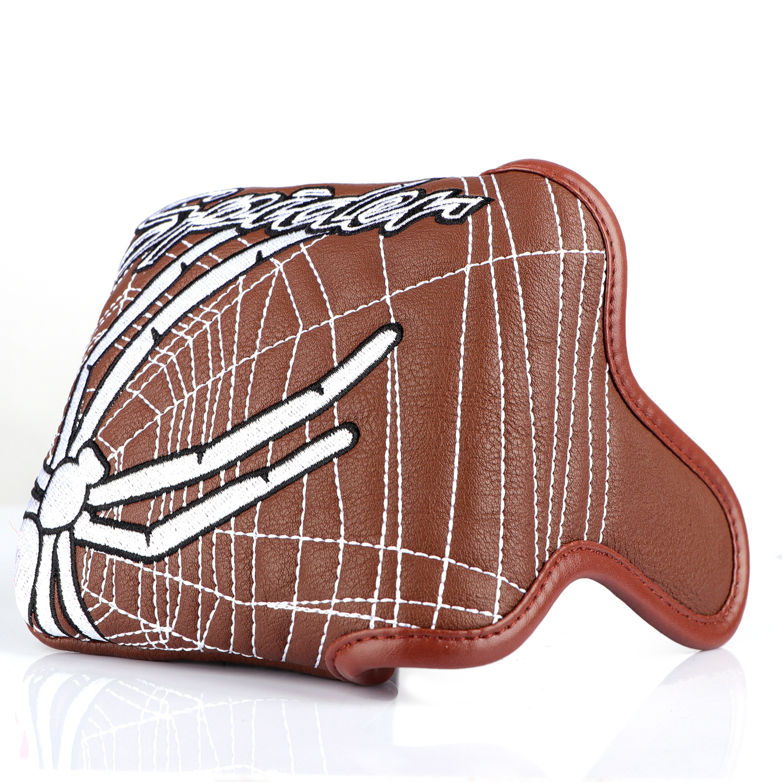 ヘッドカバー 蜘蛛の巣刺繍デザインマレット型パターカバー