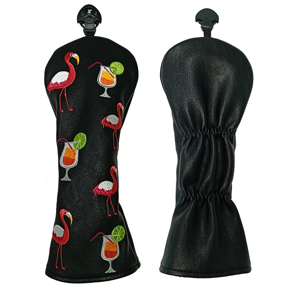 ヘッドカバー フラミンゴとカクテル刺繍のドライバーカバー