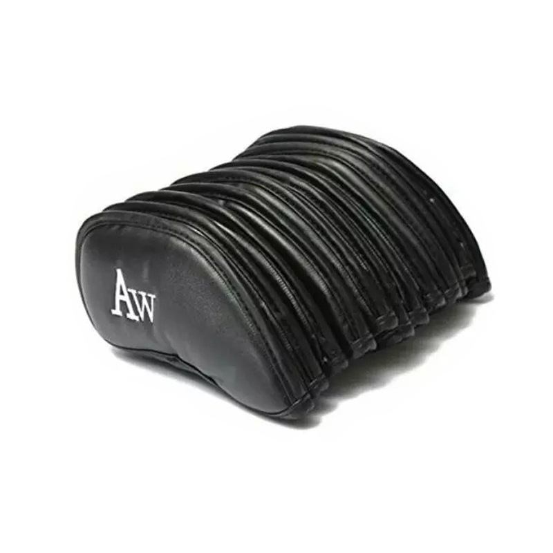 ヘッドカバー 番手刺繍入り本革調アイアンカバー十二個組