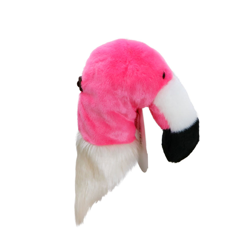 ヘッドカバー フラミンゴ風ふわもこウッドカバー