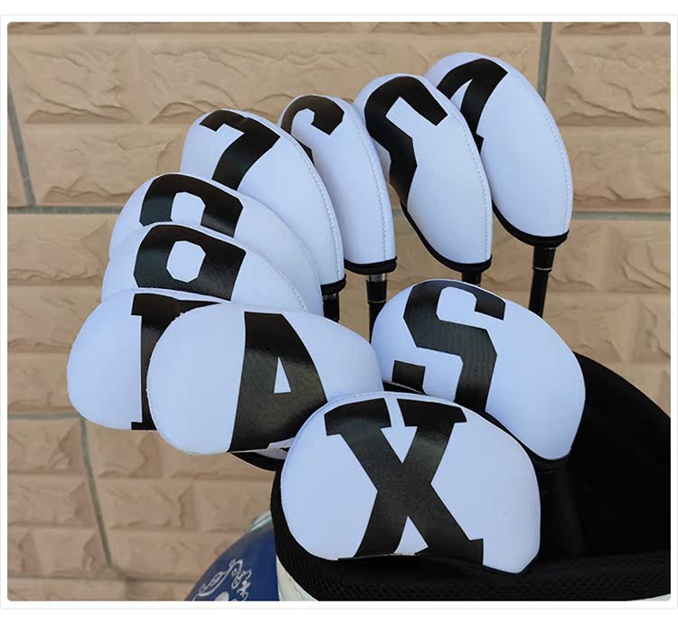 ヘッドカバー 番号刻印入り保護アイアンカバー十点セット