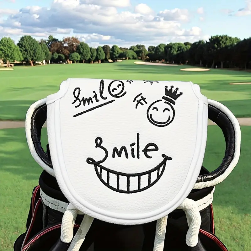 ヘッドカバー 笑顔刺繍入りマレット型パターカバー