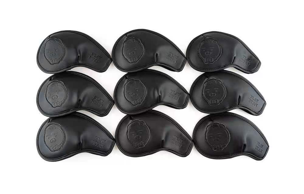 ヘッドカバー 番号刻印入り合成皮革製アイアンカバー十本組