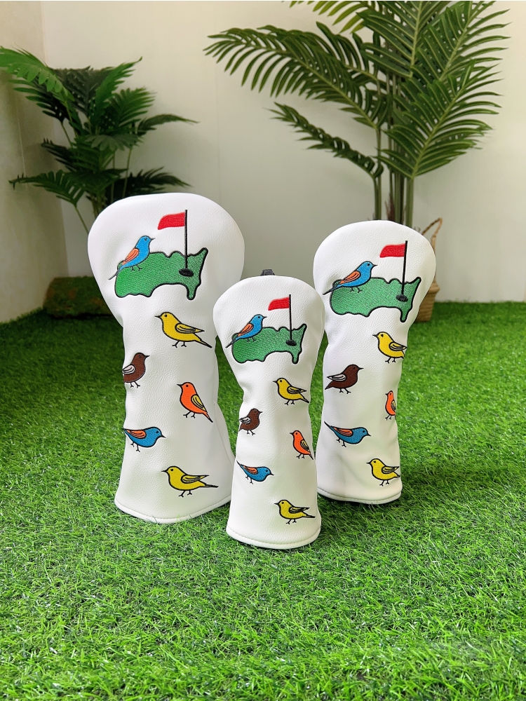 ヘッドカバー ヘッドカバー 小鳥とコースデザイン ドライバーカバー
