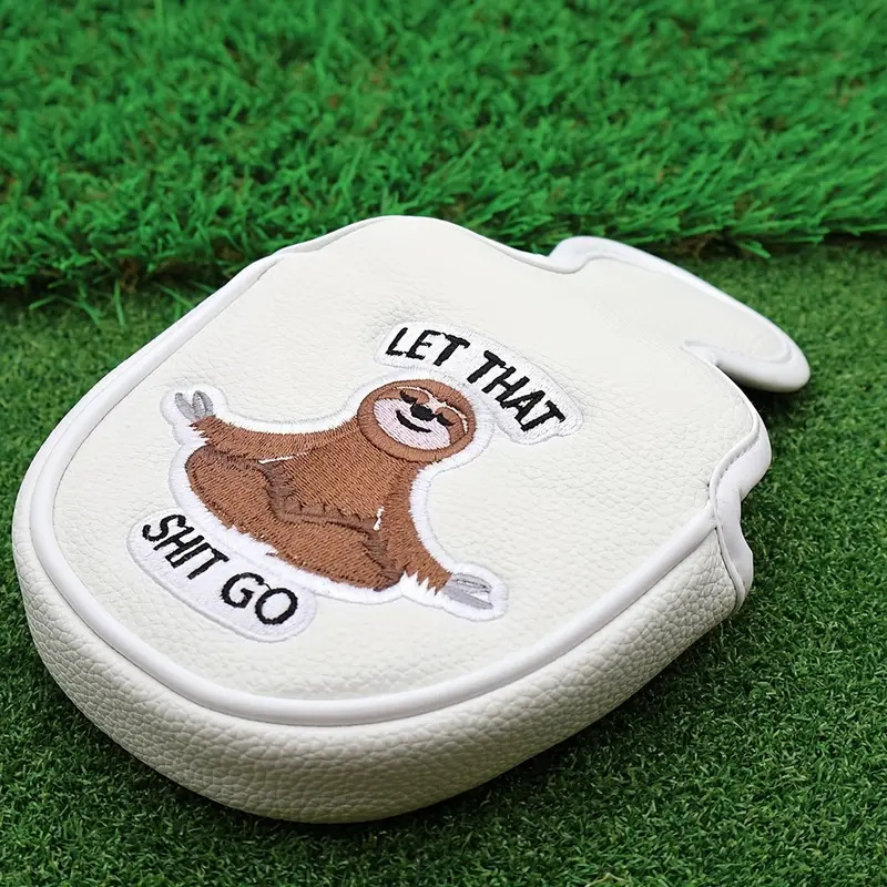 ヘッドカバー のんびりナマケモノ刺繍入りパターカバー