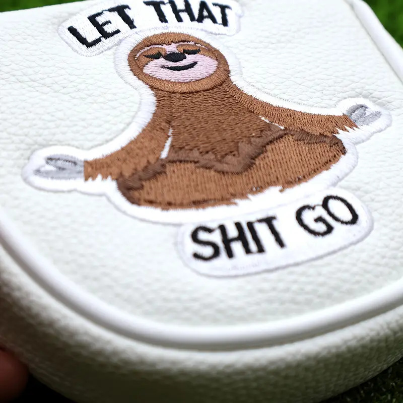 ヘッドカバー のんびりナマケモノ刺繍入りパターカバー