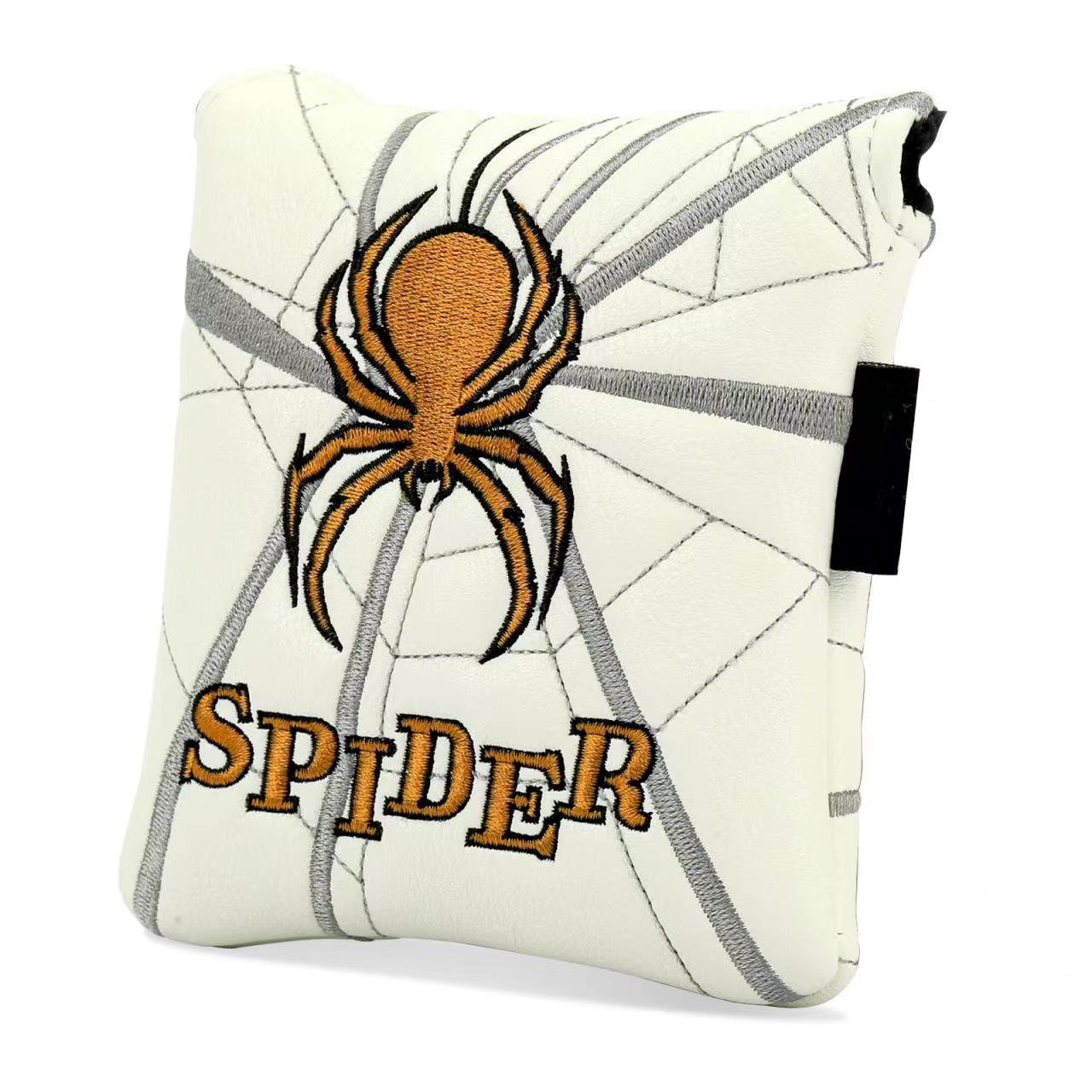 ヘッドカバー 蜘蛛刺繍デザイン磁石開閉式パターカバー