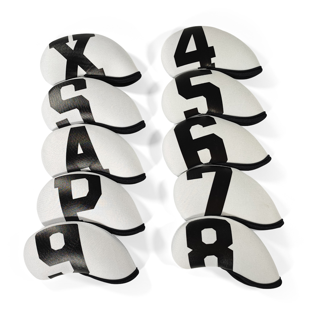 ヘッドカバー 番号刻印入り保護アイアンカバー十点セット