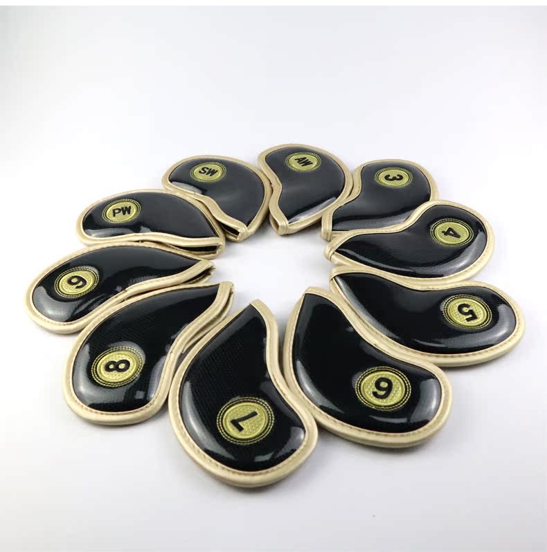 ヘッドカバー 高級感漂う番手表示付き保護型アイアンカバー