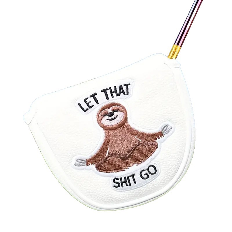 ヘッドカバー のんびりナマケモノ刺繍入りパターカバー