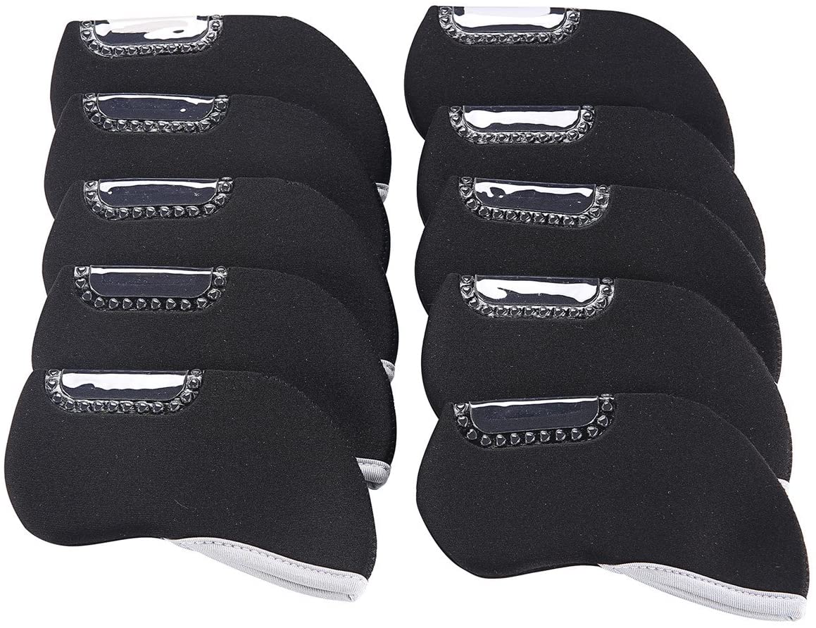 ヘッドカバー 高級金属装飾付きアイアン用保護カバー