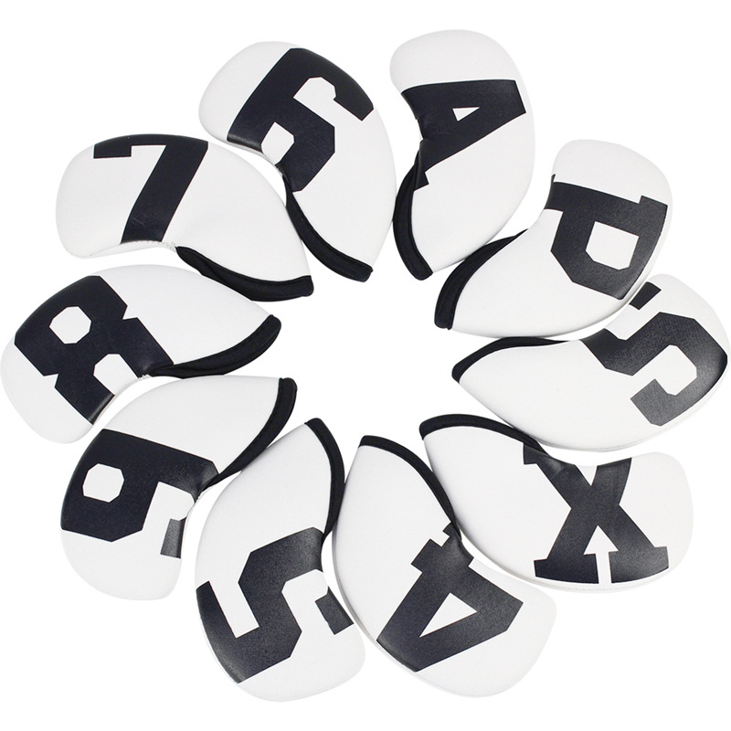 ヘッドカバー 幾何学模様デザイン アイアン用保護カバー セット