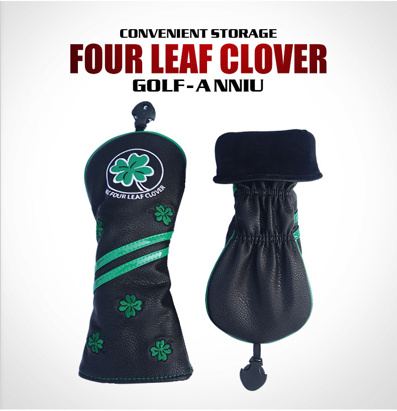 ヘッドカバー 四つ葉のクローバー刺繍入りドライバーカバー