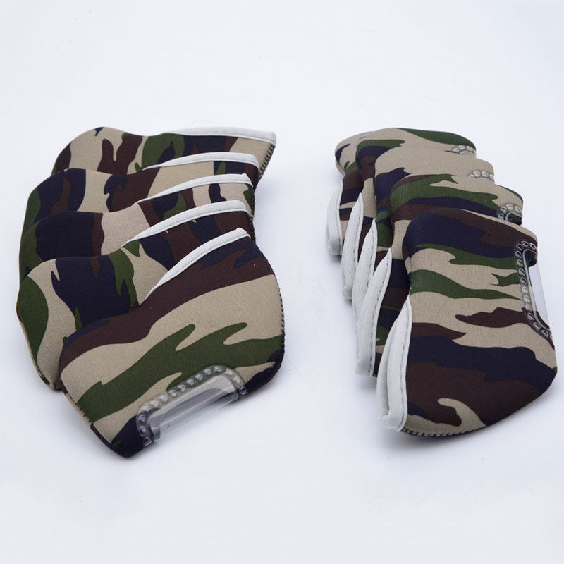 ヘッドカバー 波型ステッチ入りネオプレーン素材アイアンカバー十個組