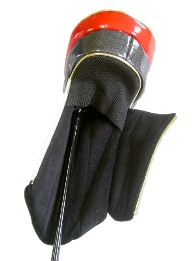 ヘッドカバー 高級合成皮革ドライバーカバー 四六〇cc対応 磁石式 黒赤