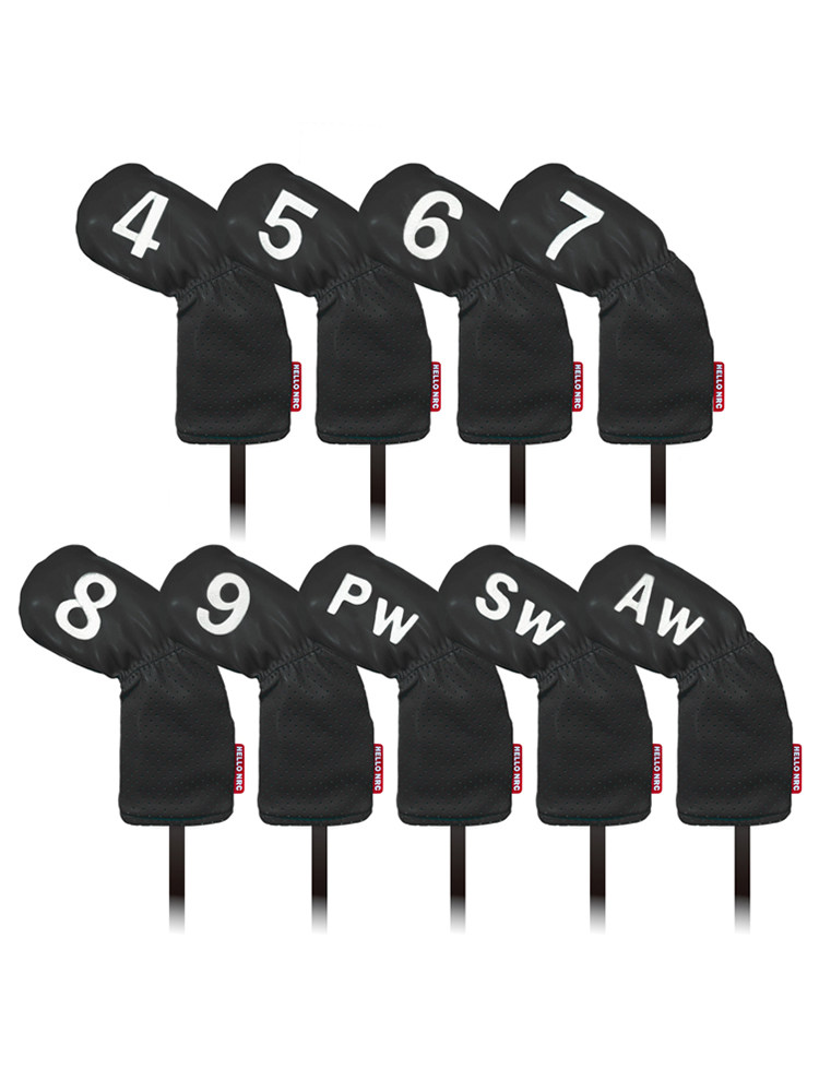 ヘッドカバー 番号刺繍入り九本セットアイアンカバー