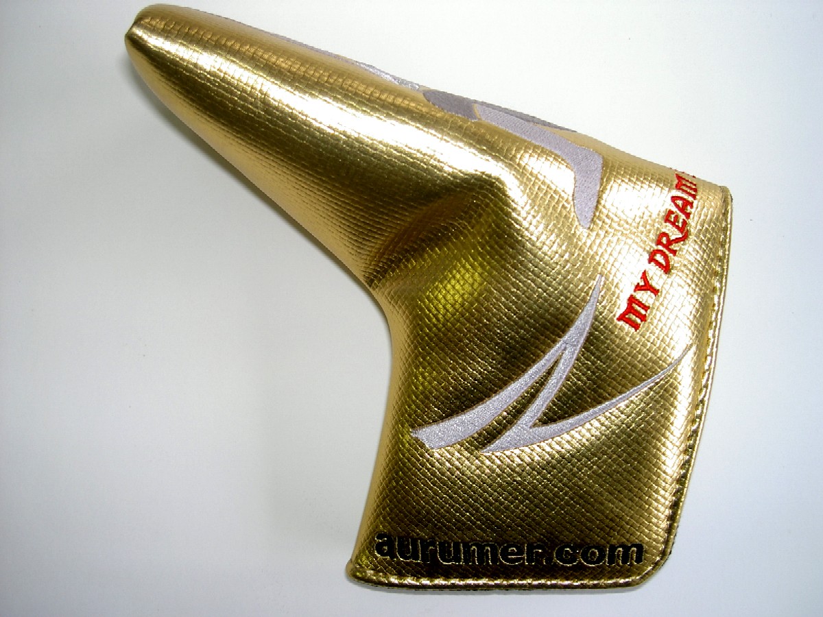 ヘッドカバー ゴールド高級パターカバー 鯨刺繍デザイン