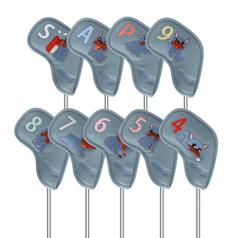 ヘッドカバー 愛犬刺繍入り番号表記付きアイアンカバー