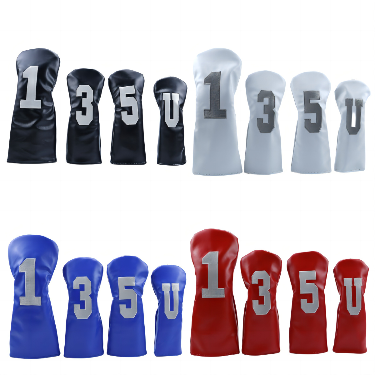 ヘッドカバー ナンバリング刺繍入りドライバーカバー4本セット