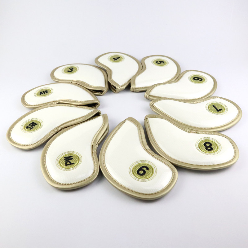 ヘッドカバー 水晶素材番号付きアイアンカバー十個セット