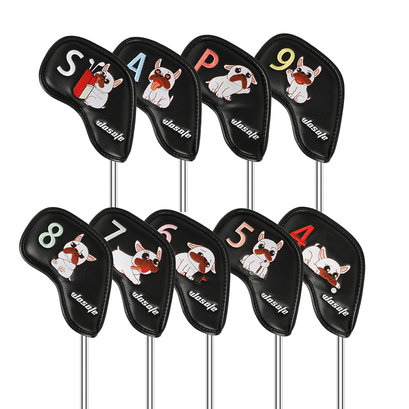 ヘッドカバー 愛犬刺繍入り番号表記付きアイアンカバー