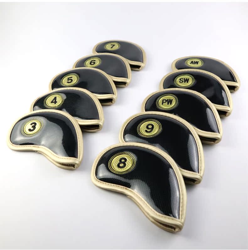 ヘッドカバー 高級感漂う番手表示付き保護型アイアンカバー