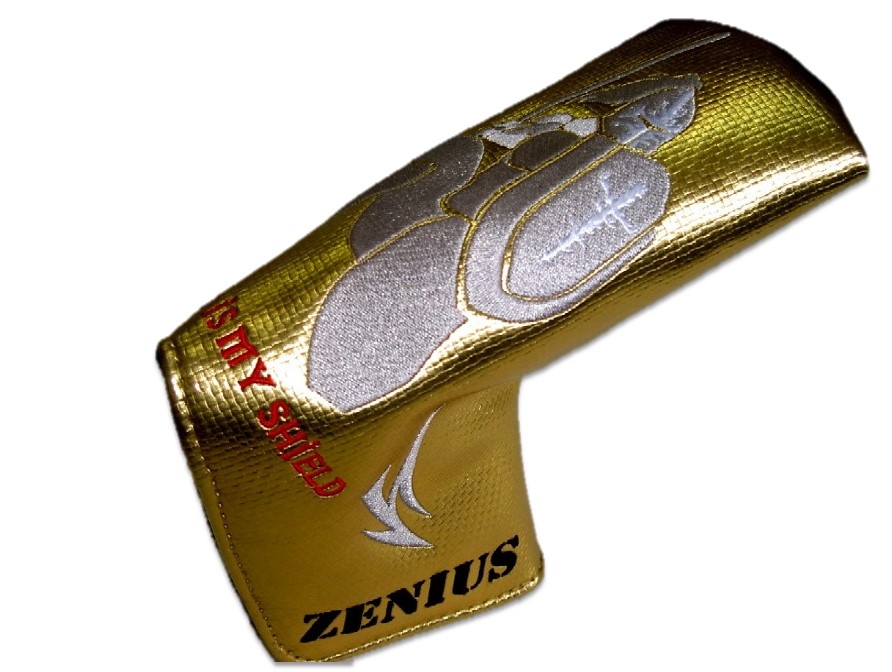 ヘッドカバー ゴールド高級パターカバー 鯨刺繍デザイン