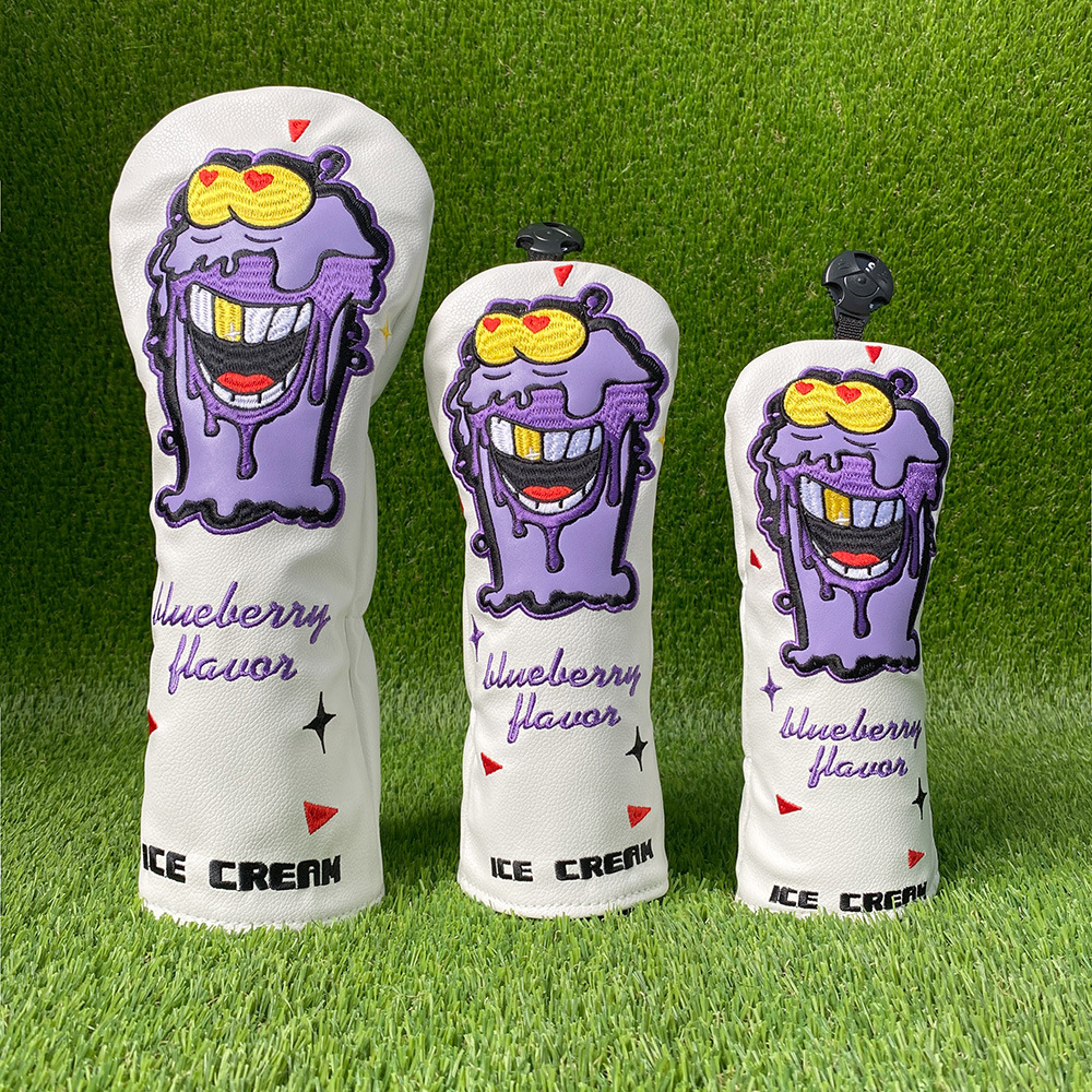 アイスクリームキャラクター刺繍ヘッドカバー