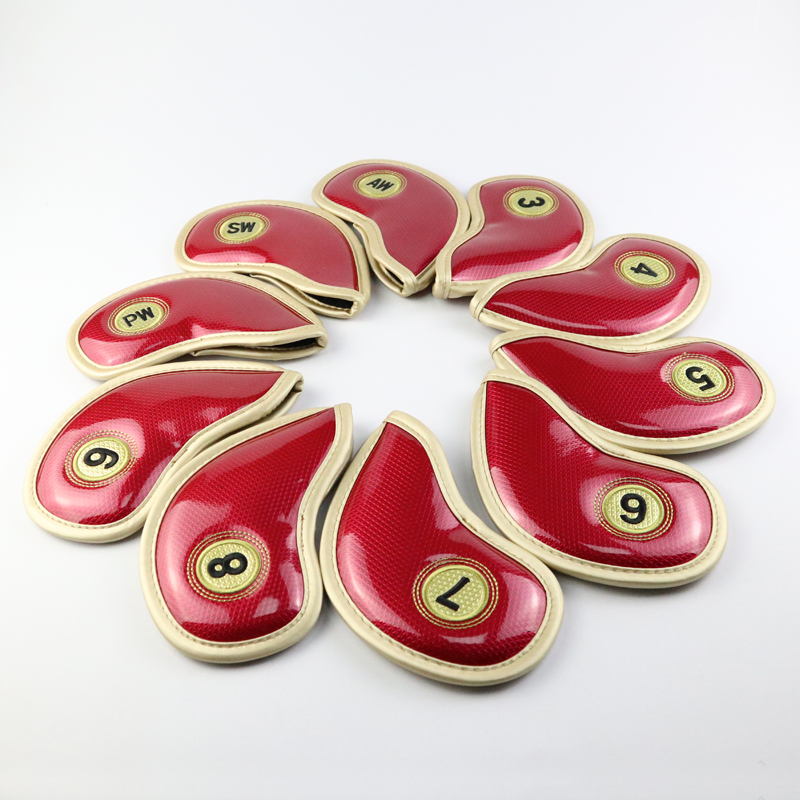 ヘッドカバー 高級感漂う番手表示付き保護型アイアンカバー