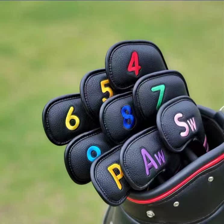 ヘッドカバー シャーク顔デザイン番号付きアイアンカバー