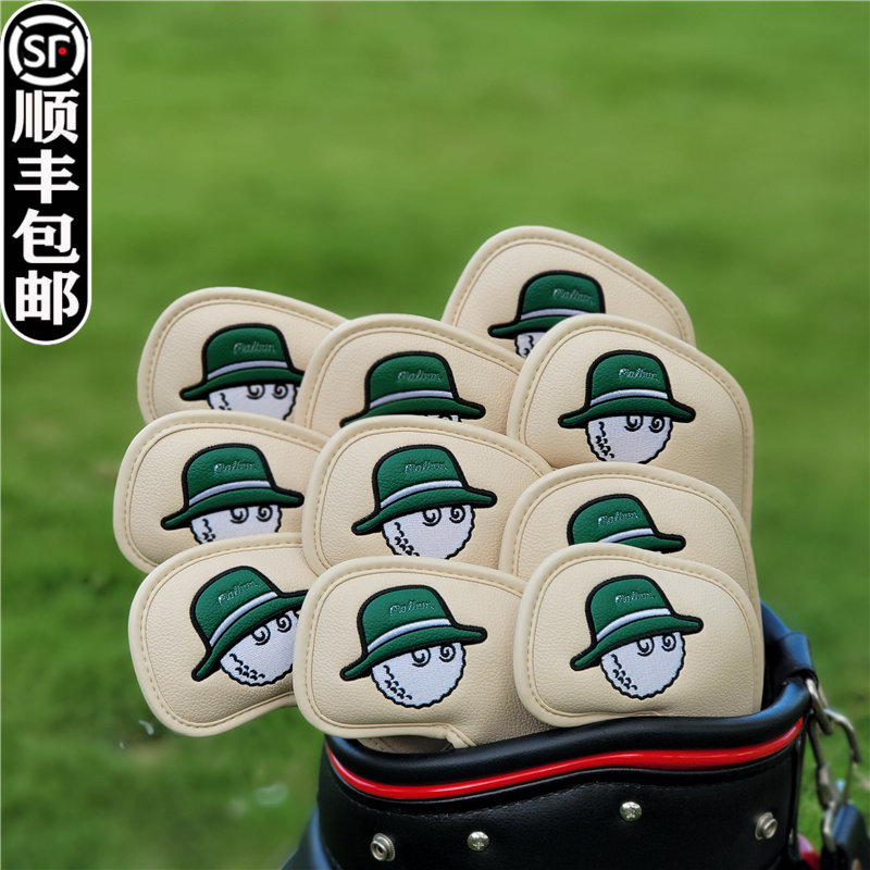 ヘッドカバー ヘッドカバー 帽子マン刺繍アイアンカバー