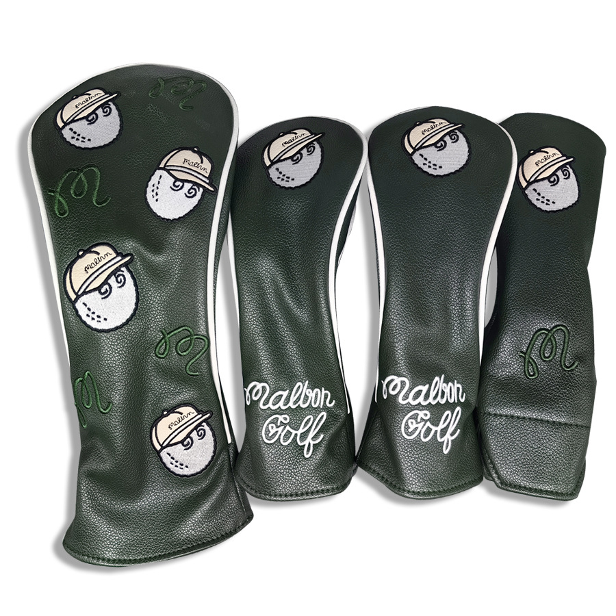 ヘッドカバー ゴルフボールキャラクター刺繍入りドライバーカバー