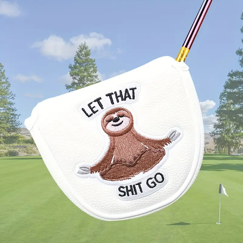 ヘッドカバー のんびりナマケモノ刺繍入りパターカバー