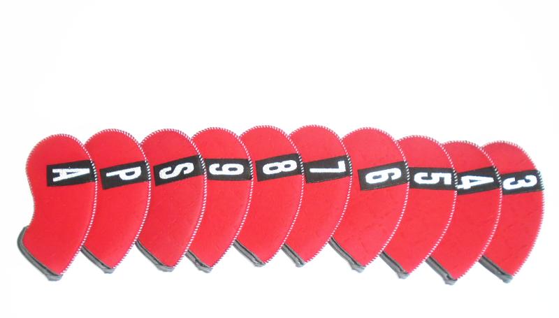 ヘッドカバー 番号入り潜水布製アイアンカバー十本組