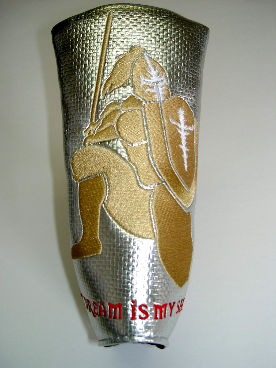 ヘッドカバー 高級シルバー金刺繍パターカバー