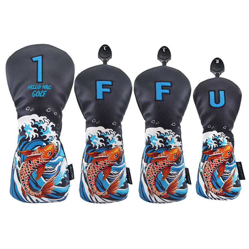 ヘッドカバー 和柄鯉刺繍デザインドライバーヘッドカバー