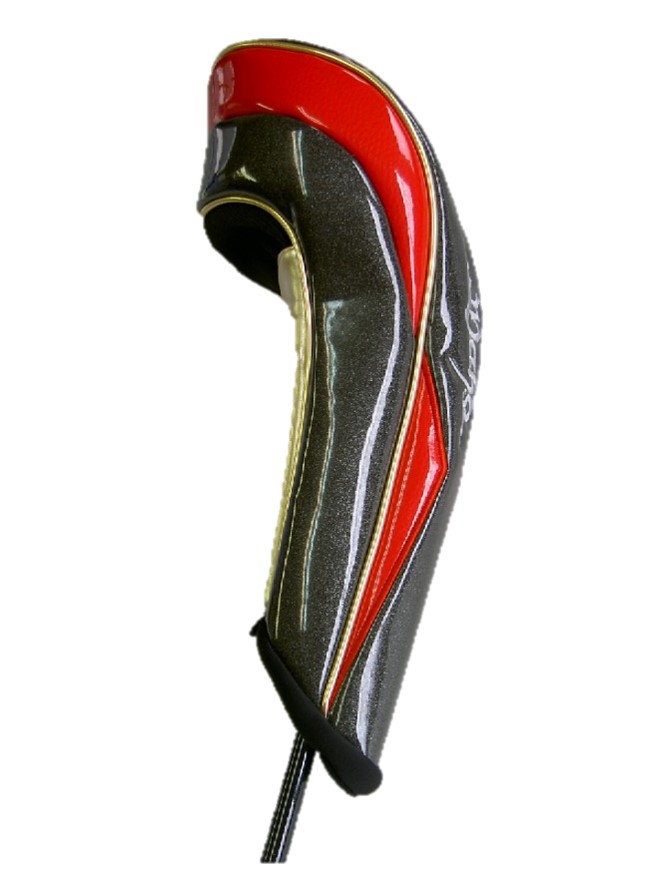 ヘッドカバー 高級合成皮革ドライバーカバー 四六〇cc対応 磁石式 黒赤