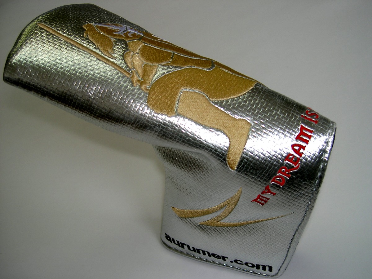 ヘッドカバー 高級シルバー金刺繍パターカバー