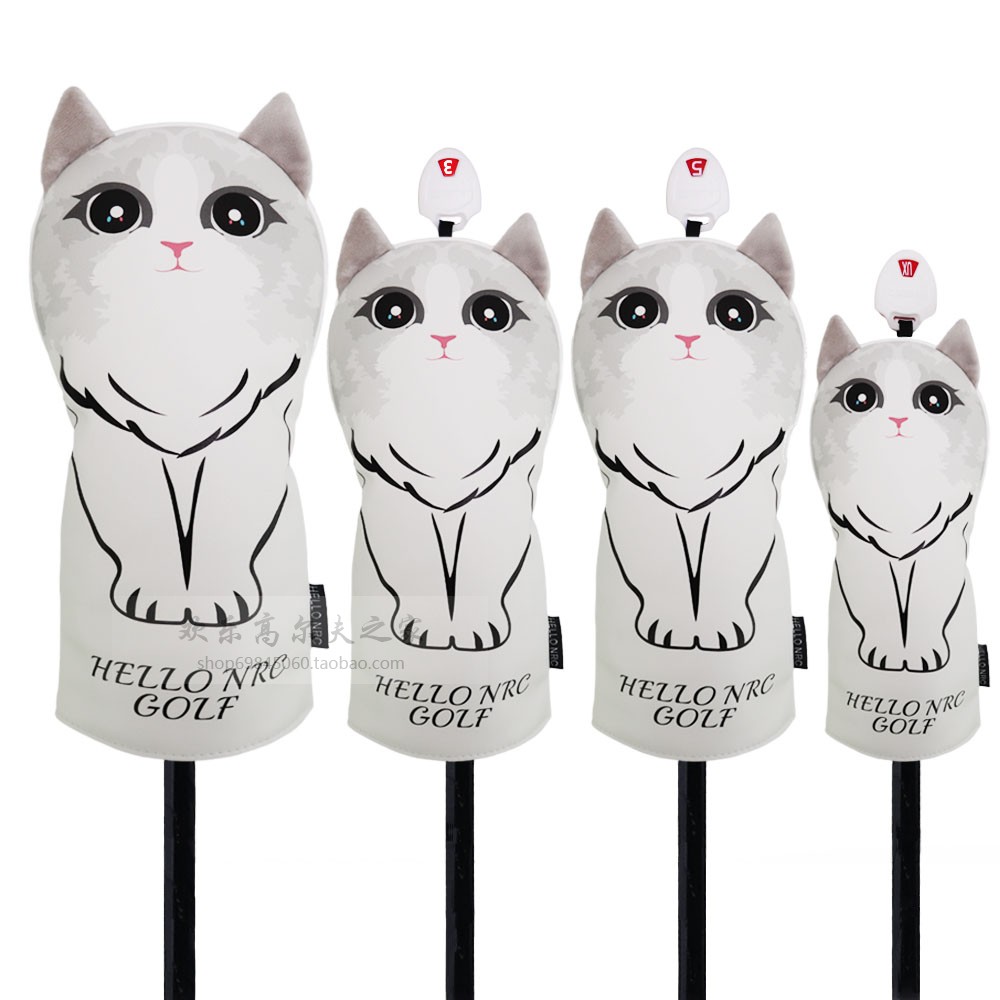 ヘッドカバー ヘッドカバー 猫の形がかわいいウッドカバー