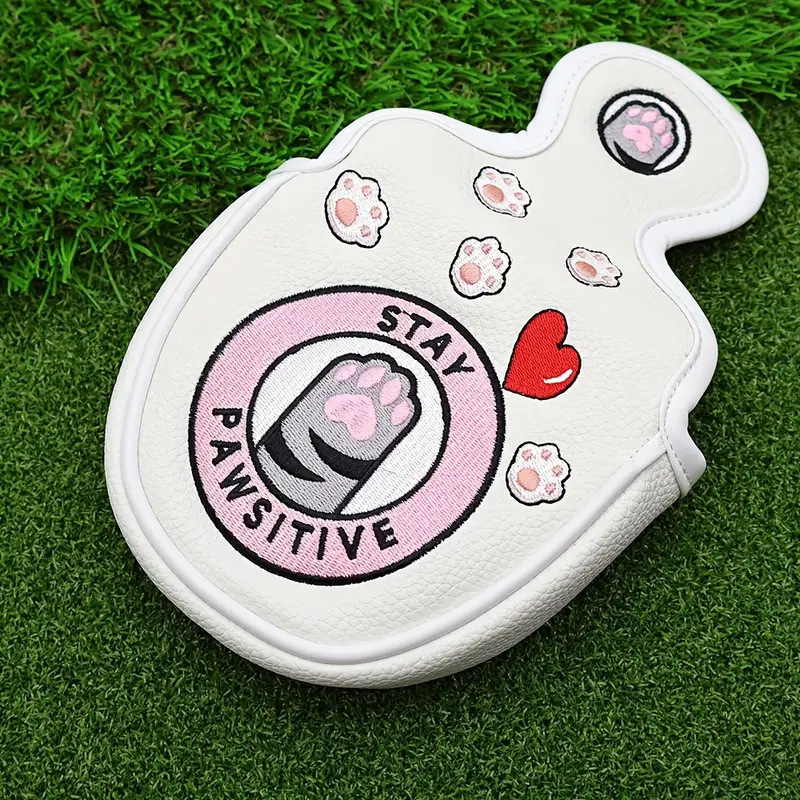 ヘッドカバー 肉球刺繍デザインハート柄パターカバー