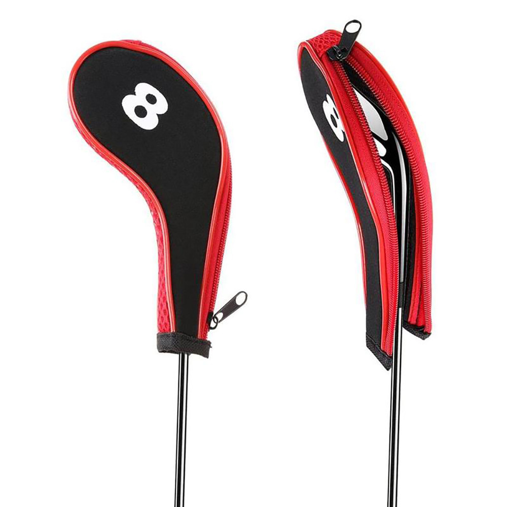 ヘッドカバー 番号刺繍入りアイアン用ジップ式保護カバー