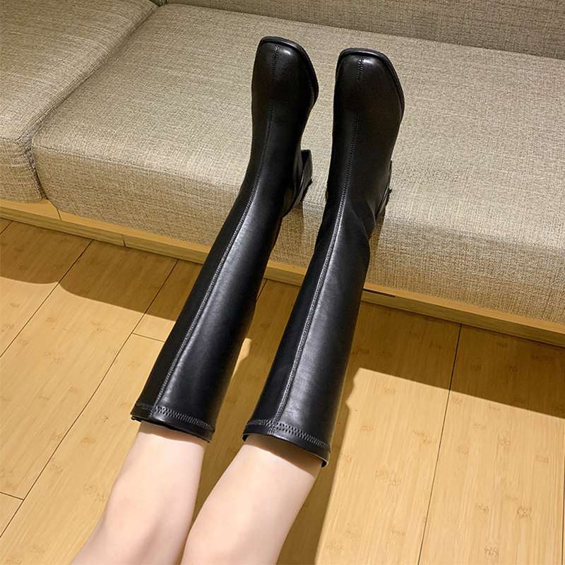 ハイヒール スタイリッシュストレートブーツ