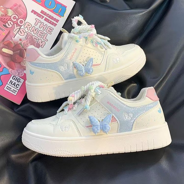 ハイカットスニーカー ふわもこ蝶々 キッズスニーカー