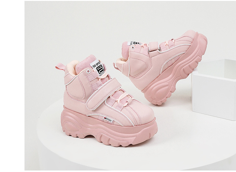 ハイカットスニーカー 厚底ベルトハイカットスニーカー